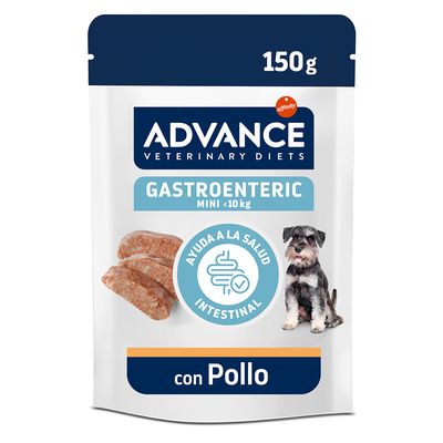 Advance Veterinary Diets Gastroenteric Mini <10kg con pollo, ayuda a la salud intestinal, 1,200kg (8 x 150g).