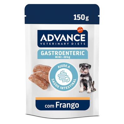 Advance Veterinary Diets Gastroenteric Mini <10kg com frango, apoia a saúde intestinal, 1,200kg (8 x 150g).