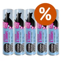 Multipack risparmio! 5 x Cosma snackies DUO - Pacco misto (131 g): Petto & Fegato di Pollo (56 g), Petto di Pollo & Filetto di Tonno (52 g), Petto di Pollo & Gamberi  (23 g)