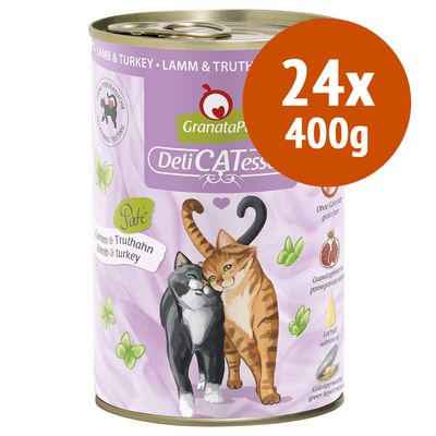 GranataPet DeliCatessen 24 x 400 g Umido per gatto Salmone & Frutti di mare