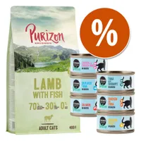 Balení na zkoušku: Purizon 400 g & Cosma Nature 6 x 70 g - Set 1: Purizon Adult kuře & ryba