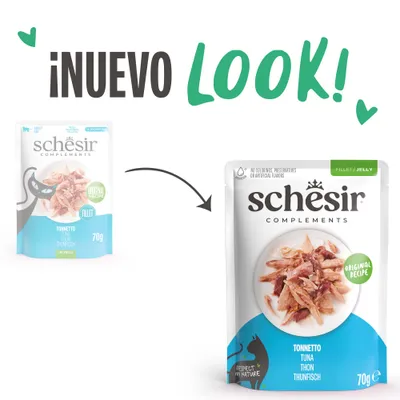 Schesir Complements Filete en gelatina 6 x 70 g en bolsitas - Atún con merluza