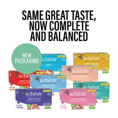 Schesir Complete Nutrition Filet aszpikban konzerv 24 x 50 g - Tonhal & aranydurbincs