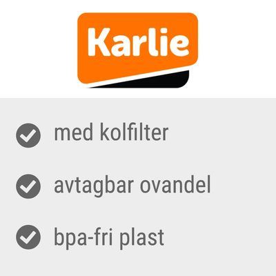 Karlie med kolfilter, avtagbar ovandel, bpa-fri plast