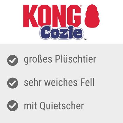 KONG Cozie. Большая плюшевая игрушка, очень мягкий мех, со звуком пищалки.