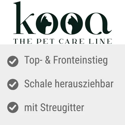 kooa. Top- & Fronteinstieg, Schale herausziehbar, mit Streugitter.