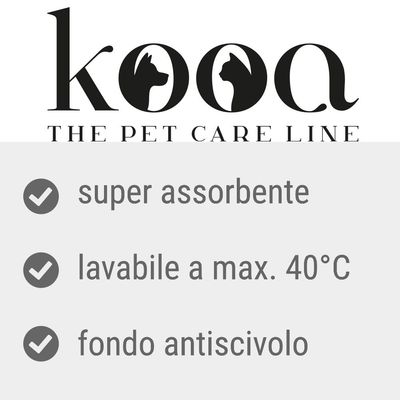 kooa THE PET CARE LINE, super assorbente, lavabile a max. 40°C, fondo antiscivolo