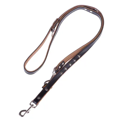 Heim Stars læderhalsbånd & hundesnor - Halsbånd str. 50 (halsomfang 38 - 46 cm) + snor  200 cm