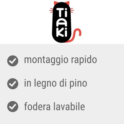 Tiaki, montaggio rapido, in legno di pino, fodera lavabile