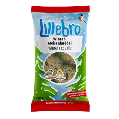 Lillebro Winter, kule tłuszczowe dla dzikich ptaków 6 x 90 g