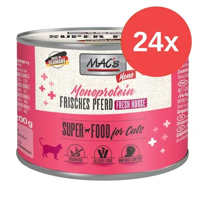 Výhodné balení MAC's Cat 24 ks (24 x 200 g) - Kitten (telecí s kuřecími srdíčky)