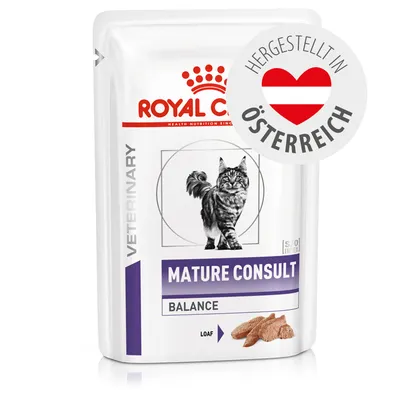 Royal Canin Mature Consult Balance Loaf, Veterinary. Hergestellt in Österreich.