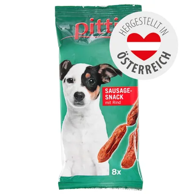 pitti Sausage-Snack mit Rind, 8 Stück. Hergestellt in Österreich.