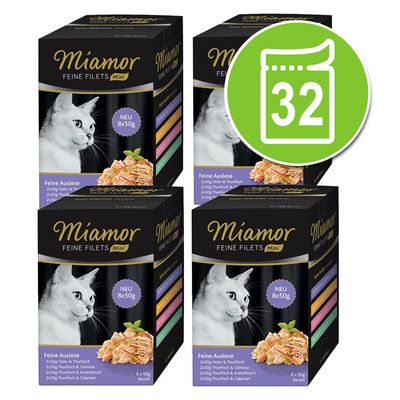 Økonomipakke Miamor Fine Filéter Mini Porsjonspose Multibox 32 x 50 g Blandet pakke