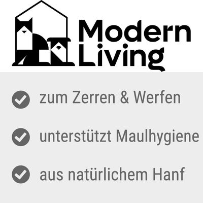 Modern Living. För drag- och kastlekar, stödjer munhygien, av naturlig hampa.