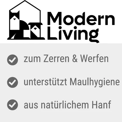 Modern Living. zum Zerren & Werfen, unterstützt Maulhygiene, aus natürlichem Hanf (texte en allemand).