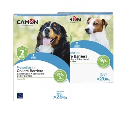 Camon Collare Barriera Protection line, protezione 2 mesi, per cani oltre 25 kg e fino a 25 kg, con Neem Oil, protezione naturale, resistente all’acqua. Camon Collare Barriera Protection line, protezione 2 mesi, per cani oltre 25 kg e fino a 25 kg, con Neem Oil, protezione naturale, resistente all’acqua.
