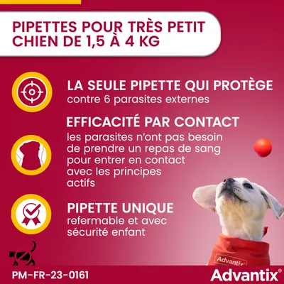 Advantix® très petit chien jusqu'à 4 kg Advantix® très petit chien jusqu'à 4 kg