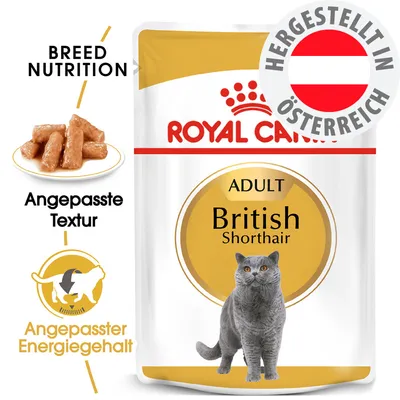 Royal Canin Adult British Shorthair, angepasste Textur, angepasster Energiegehalt, Hergestellt in Österreich.