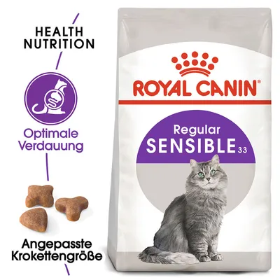 Royal Canin Regular Sensible 33 hrana za mačke. Optimalna probava, prilagođena veličina kroketa. Health Nutrition za osjetljive mačke.