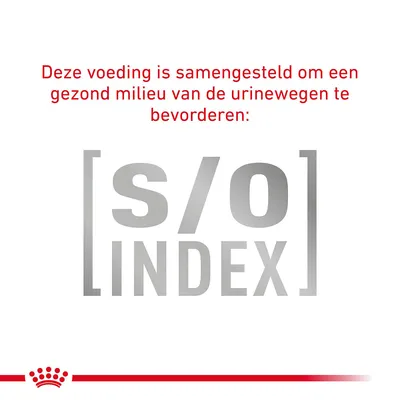 Deze voeding is samengesteld om een gezond milieu van de urinewegen te bevorderen: s/o index