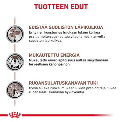 Tuotteen edut: edistää suoliston läpikulkua, mukautettu energia, ruoansulatuskanavan tuki. Sisältää tarkemmat kuvaukset jokaisesta edusta.