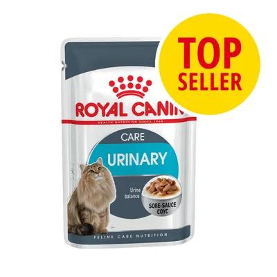 ROYAL CANIN CARE URINARY kissan märkäruoka, Urine balance, Sobe-Sauce Coyc. Keltainen merkki: TOP SELLER.