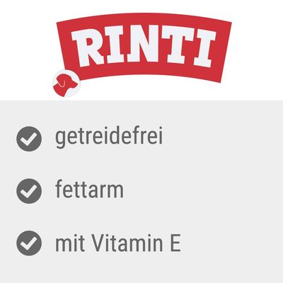 Rinti. Getreidefrei, fettarm, mit Vitamin E.