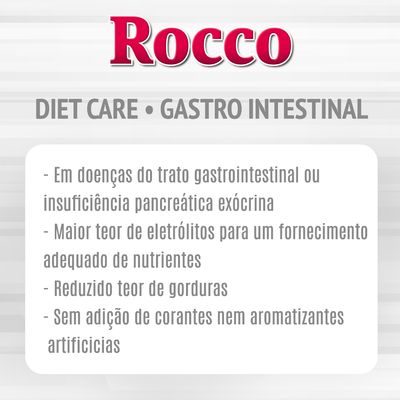 Rocco DietCare Gastrointestinal, peru com abóbora, 400g. Baixo teor de gordura. Alimento especial para cães com problemas digestivos.