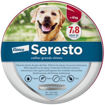 Collier antiparasitaire Seresto® pour chien 1 collier grand chien > 8 kg, 70 cm
