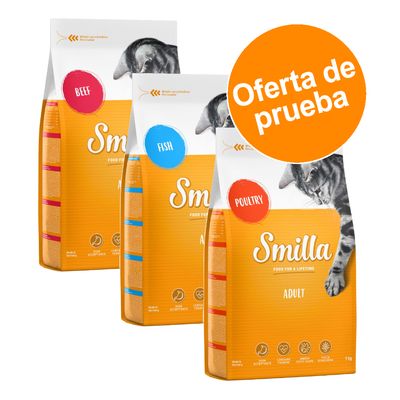 Smilla Adult pienso para gatos - Pack de prueba 3 x 1 kg: buey, ave y pescado