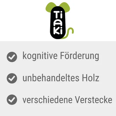 Tiaki. Kognitive Förderung, unbehandeltes Holz, verschiedene Verstecke.