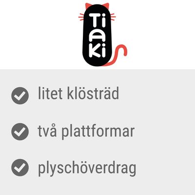 Tiaki. litet klösträd, två plattformar, plyschöverdrag