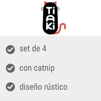 Tiaki, set de 4, con catnip, diseño rústico