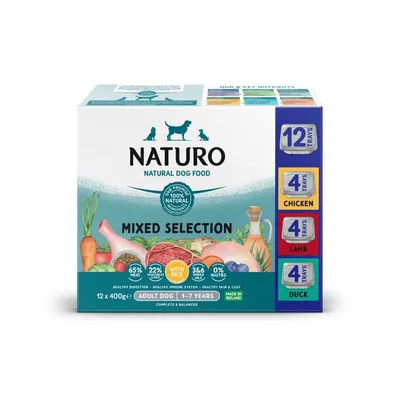 Naturo Adult Dog Trays - Variety Pack with Rice - Saver Pack: 24 x 400g