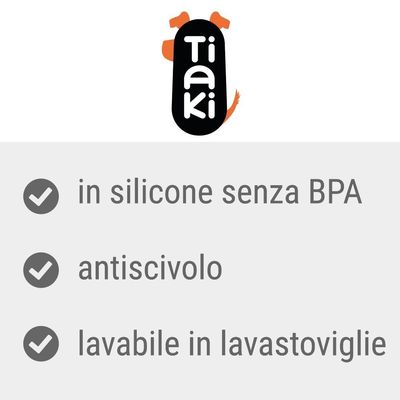 Tiaki. in silicone senza BPA, antiscivolo, lavabile in lavastoviglie.