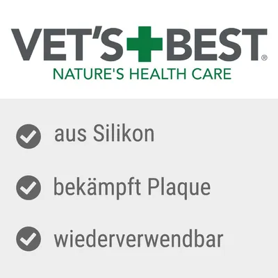 Vet's Best. Nature's Health Care. Eigenschaften: aus Silikon, bekämpft Plaque, wiederverwendbar.