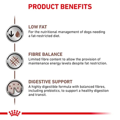 PRODUCT BENEFITS: LOW FAT, FIBRE BALANCE, DIGESTIVE SUPPORT. Το υπόλοιπο κείμενο στα αγγλικά περιγράφει τα οφέλη χαμηλών λιπαρών, ισορροπίας ινών και υποστήριξης πέψης.