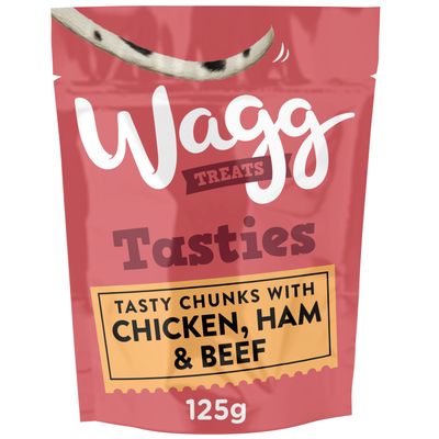 Wagg Tasties Tasty Chunks with Chicken, Ham & Beef 125g