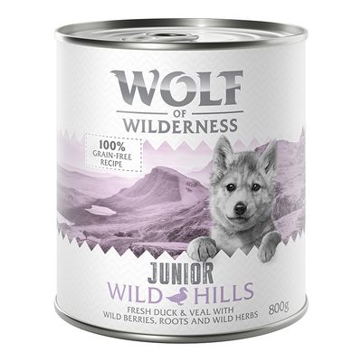 Little Wolf of Wilderness 6 x 800g Wild Hills Junior - Duck & Veal