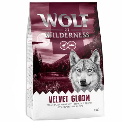 Wolf of Wilderness Velvet Gloom, свежее свиное мясо с индейкой и форелью, 100% беззерновой рецепт, 1 кг.