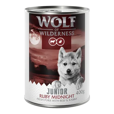 Wolf of Wilderness Junior 6 x 400g - "Red Meat" Ruby Midnight