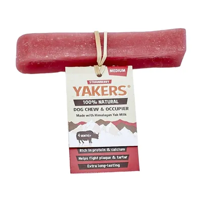 Yakers Dog Chew - Medium with Strawberry - 1 Treat Yakers Dog Chew - Medium with Strawberry - 1 Treat