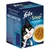 Box showing felix Soup selection of fish flavours, 6 x 48g portions, with a bowl of soup and chunks pictured on the front. Text highlights high-quality ingredients.