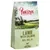Purizon Adult Dogs dry food, variety Lamb with Salmon, 12 kg. Composition: 80% animal ingredients, 20% vegetables and fruit, 0% grain. Packaging with landscape design.
