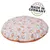 Coussin rond pour animaux motif chiens, tissu imprimé, texte visible : MADE IN GERMANY.