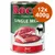 Rocco Single Meat Rind, 12x400g Dosen. Abgebildet: rohes Rindfleisch und Symbol einer Kuh.