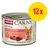 animonda Carny Kitten Rind + Putenherzen, 100 % frische Zutaten, sans céréales, lot de 12 boîtes. Photo d’une boîte avec un chaton et morceaux de viande visibles sur l’étiquette.