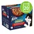 Cutie Felix Sensations Crunchy, selecție de la fermă, 20 plicuri. Text vizibil: vită, pui, iepure, miel. Imagine cu mâncare pentru pisici și simbol verde cu numărul 20.