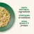 100% natural ingredients, contains no additives, high quality protein – tekst w języku angielskim widoczny obok dania na zielonym talerzu.